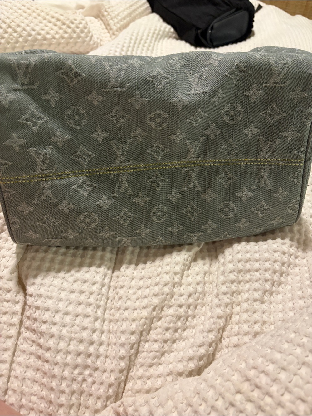 LV Gray Monogram Denim Shoulder Bag slouchy speedy 25. - Picture 5 of 5